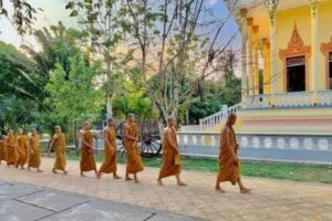 Monks at Serei Sakor Daun Sdoeung Pagoda