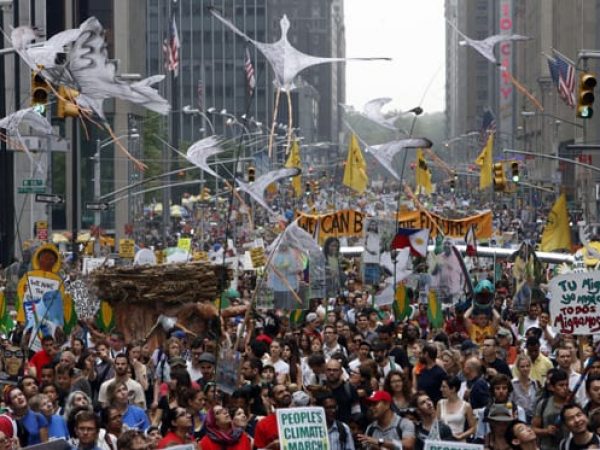 An estimated 400,000 converged on the streets of New York City.